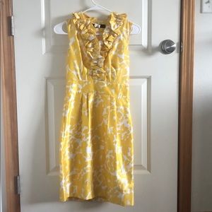 Yellow floral print dress